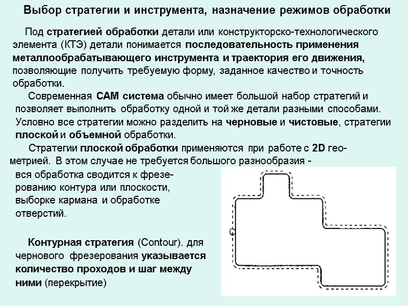 Выбор стратегии и инструмента, назначение режимов обработки Современная САМ Выбор стратегии и инструмента, назначение режимов обработки Современная САМ